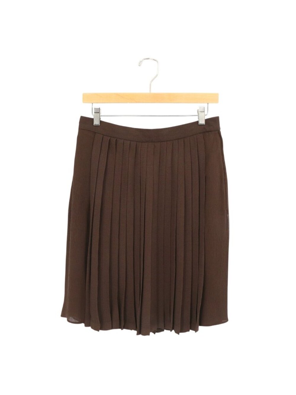 Valentino Boutique Brown Pleated Silk Skirt 12